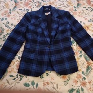 Merona Navy and Blue Check Blazer